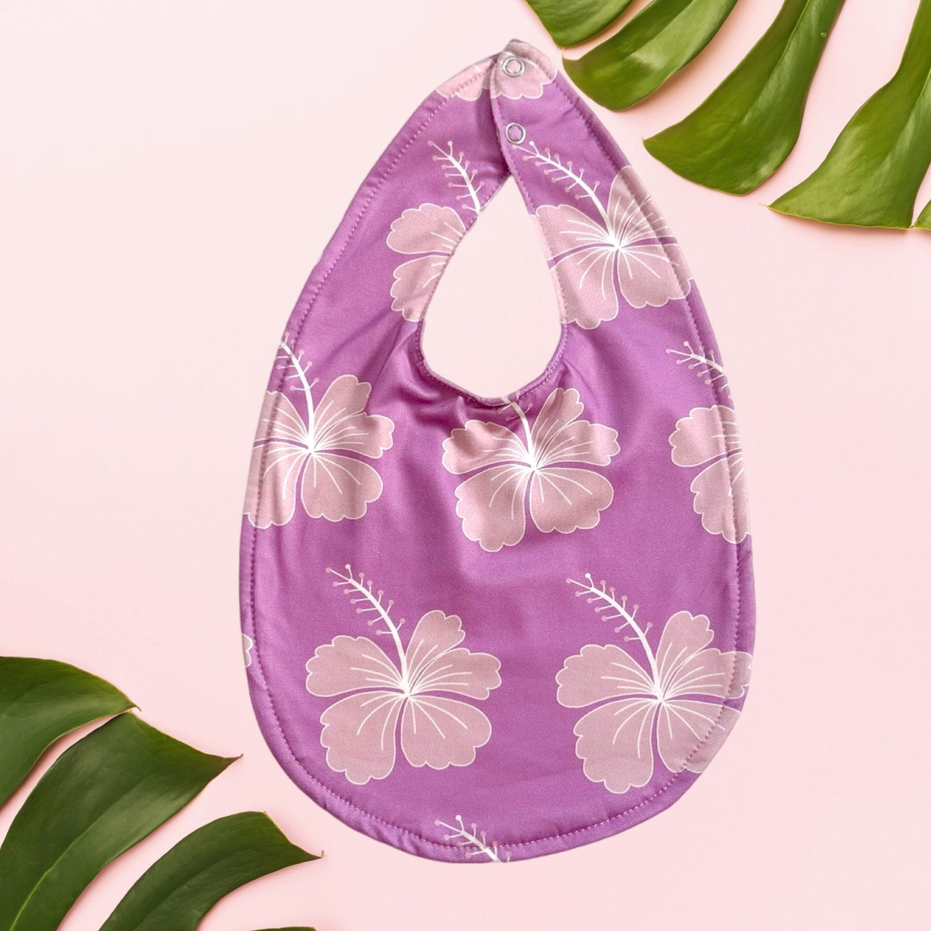 Lavender Hibiscus Bib - Sweet Sweet Honey Hawaii