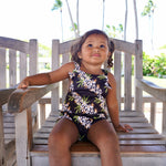 Lei Hiwa Black Knot tie romper - Sweet Sweet Honey Hawaii