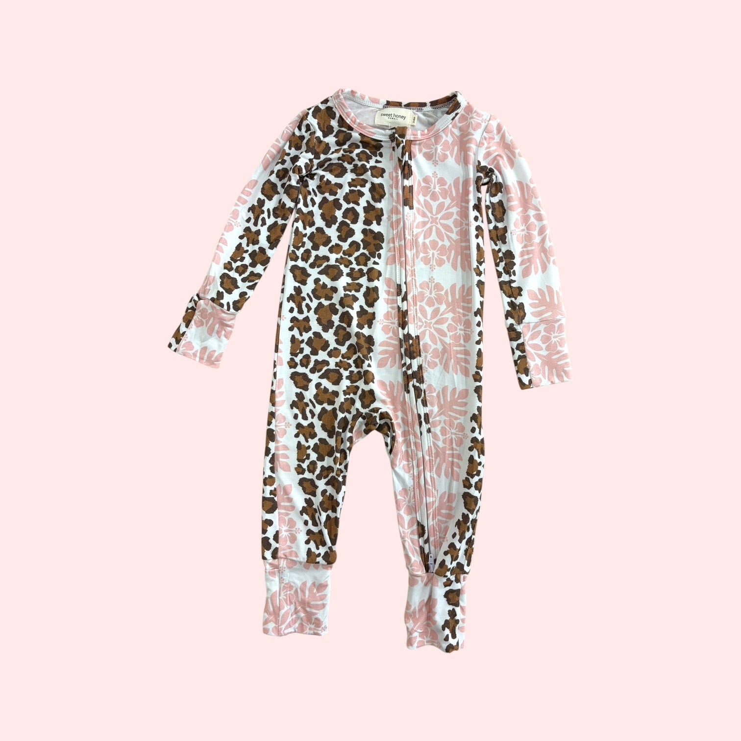 Leopard Hibiscus Baby Pajama - Sweet Sweet Honey Hawaii