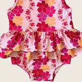 Magenta Puakenikeni Ruffle Tank Romper - Sweet Sweet Honey Hawaii