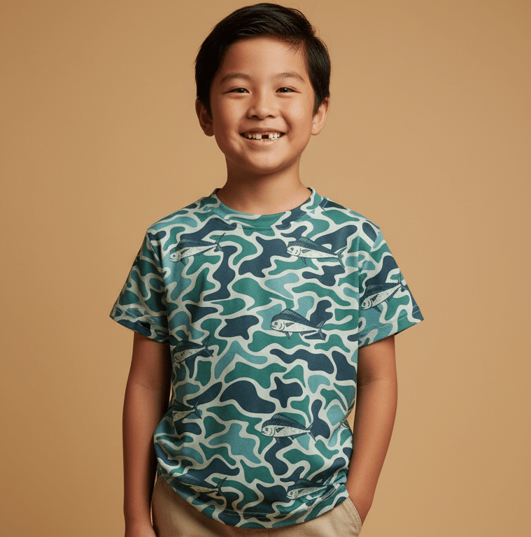 Mahi Mahi Green Camo T-shirt - Sweet Sweet Honey Hawaii