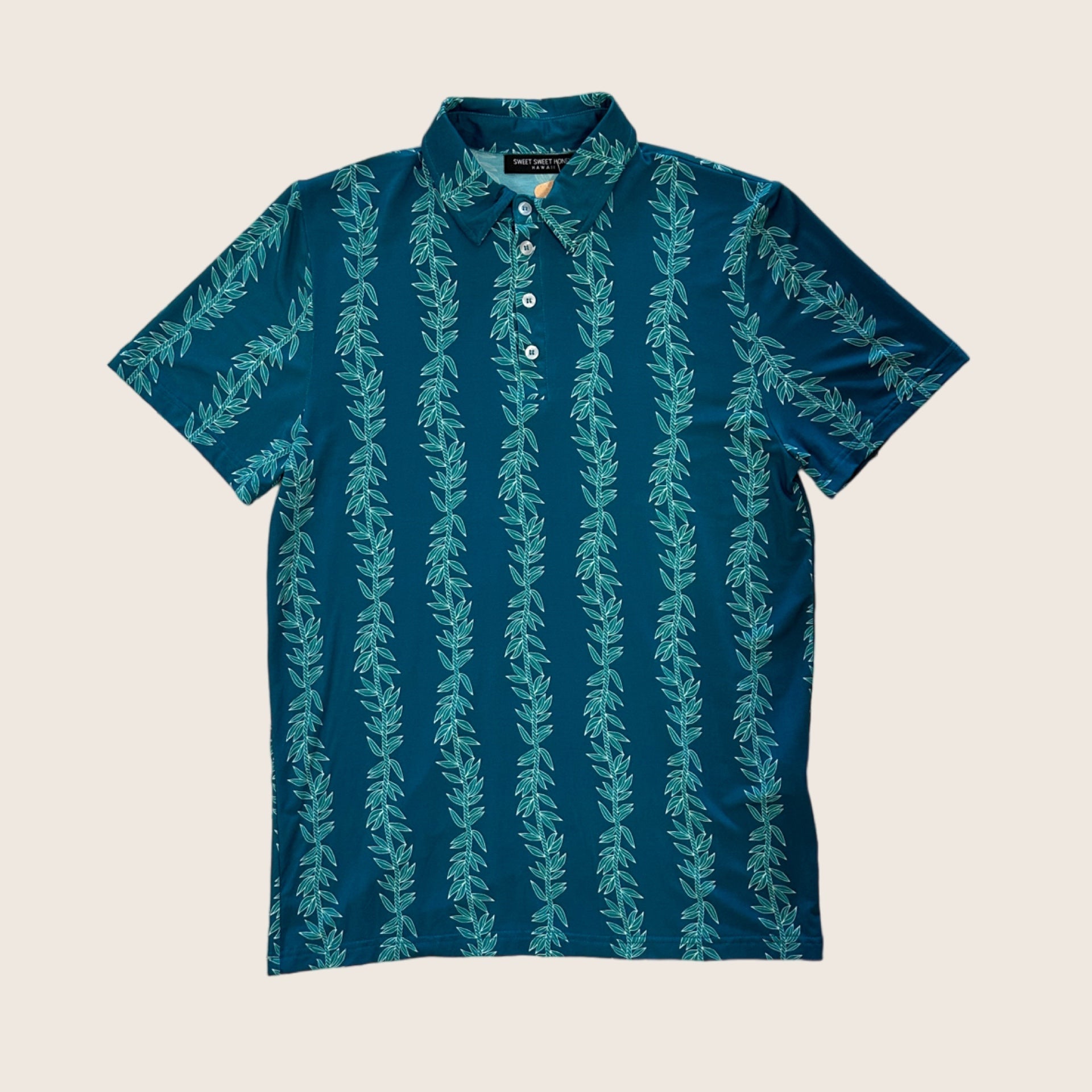 Maile Lei Men's Collared Shirt - Sweet Sweet Honey Hawaii