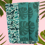 Medium: Mahi Mahi/Green Monstera Minky Blanket - Sweet Sweet Honey Hawaii