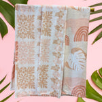 Medium: Rainbow Monstera /Quilt Hibiscus Minky Blanket - Sweet Sweet Honey Hawaii