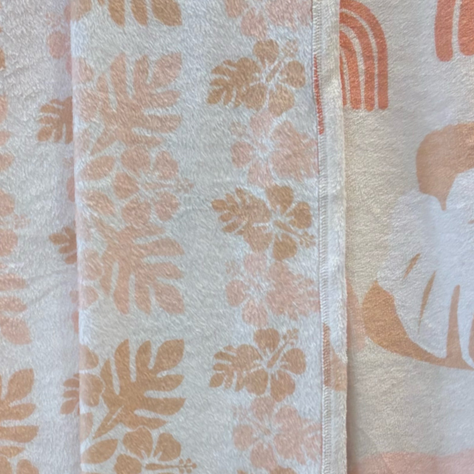 Medium: Rainbow Monstera /Quilt Hibiscus Minky Blanket - Sweet Sweet Honey Hawaii