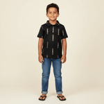 Melia Black collared shirt - Sweet Sweet Honey Hawaii