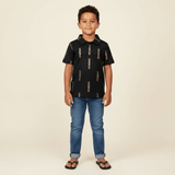 Melia Black collared shirt - Sweet Sweet Honey Hawaii