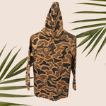 Mens Brown Camo Boar Dri Fit Hooded Long Sleeve Tee - Sweet Sweet Honey Hawaii