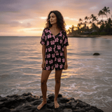 Midnight Hibiscus Tee Romper - Sweet Sweet Honey Hawaii
