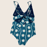 Teal Tiare/Shaka Ombre Peek-a-Boo reversible Swimsuit