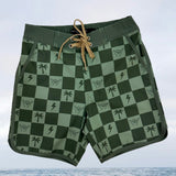 Westside Checkered Army Green Boys Boardies