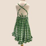 Maile Lei Green Checkered Stella Dress