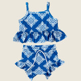 Blue Heritage Quilt Thin Strap Set