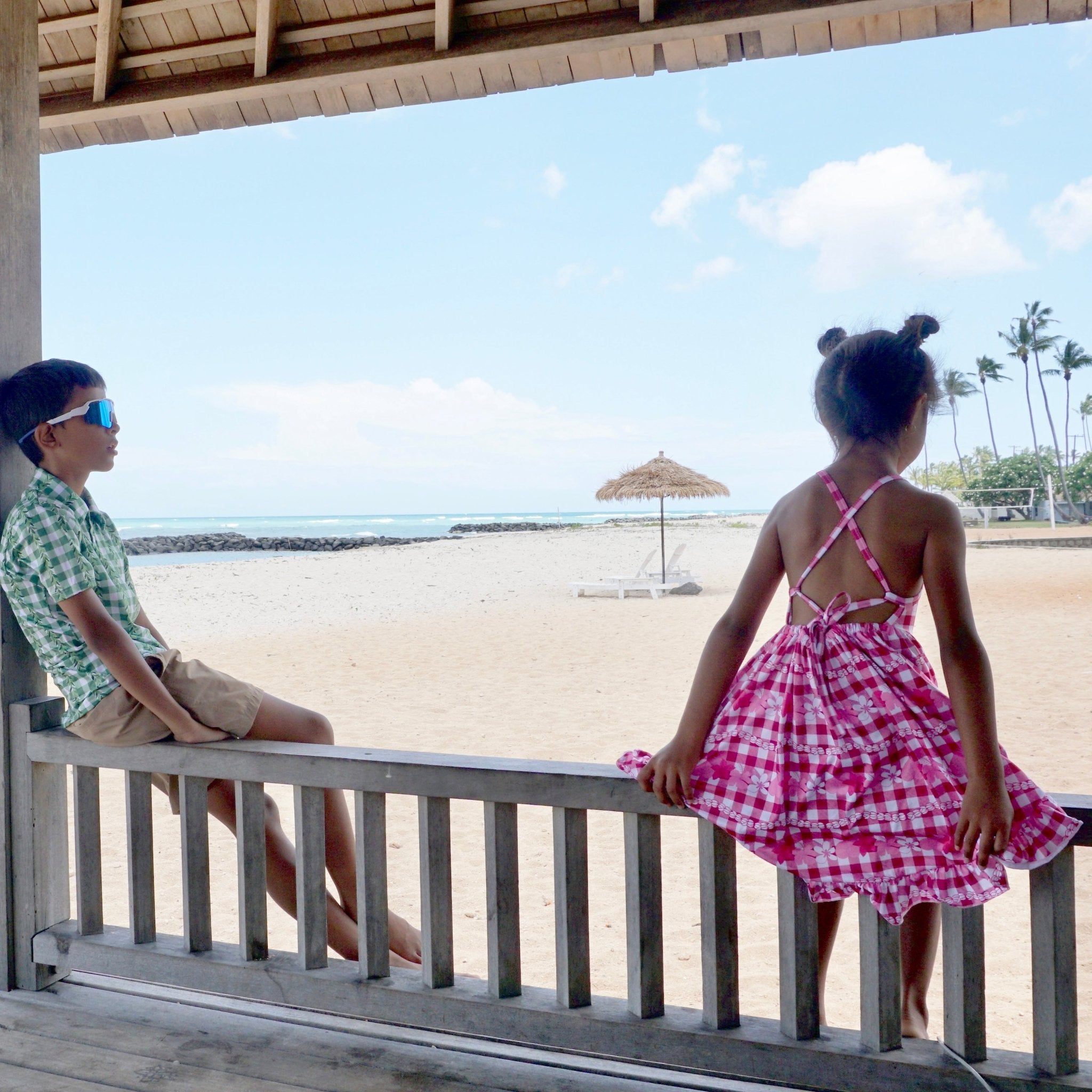 Pua lei Magenta Gingham Stella Dress - Sweet Sweet Honey Hawaii
