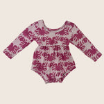 Purple Kanani Longsleeve Onesie - Sweet Sweet Honey Hawaii