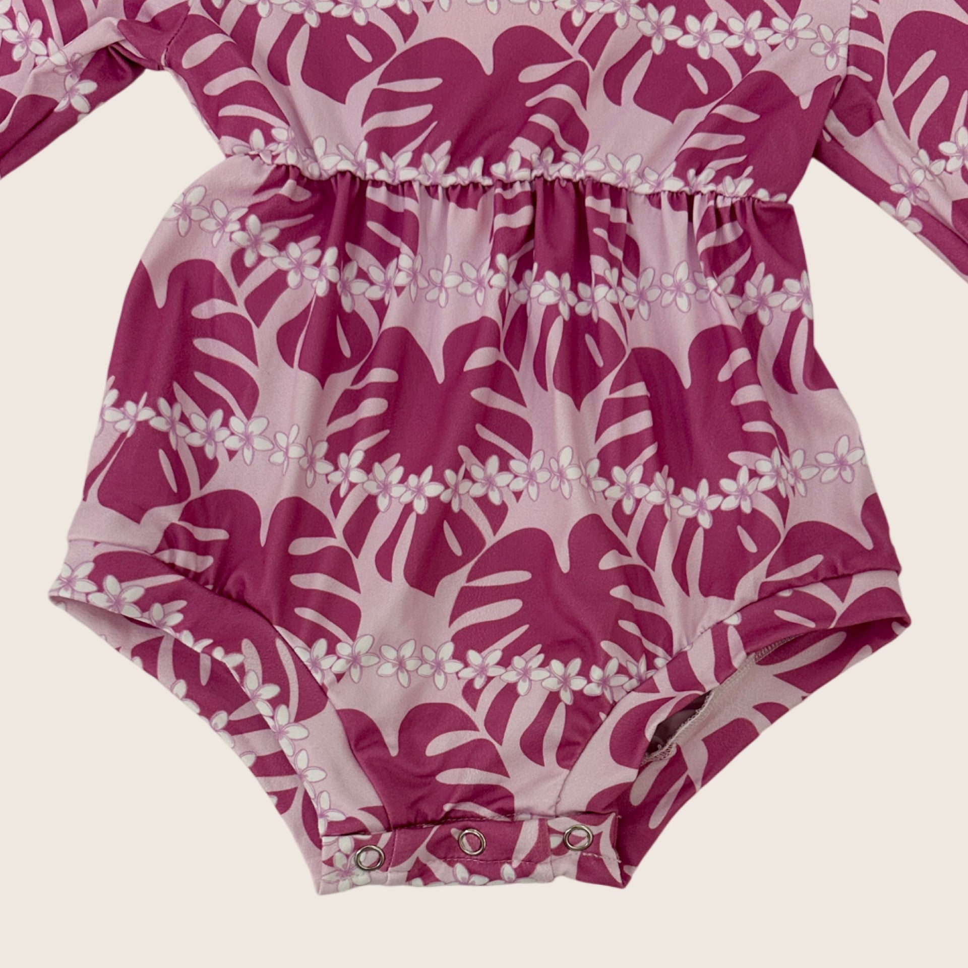 Purple Kanani Longsleeve Onesie - Sweet Sweet Honey Hawaii