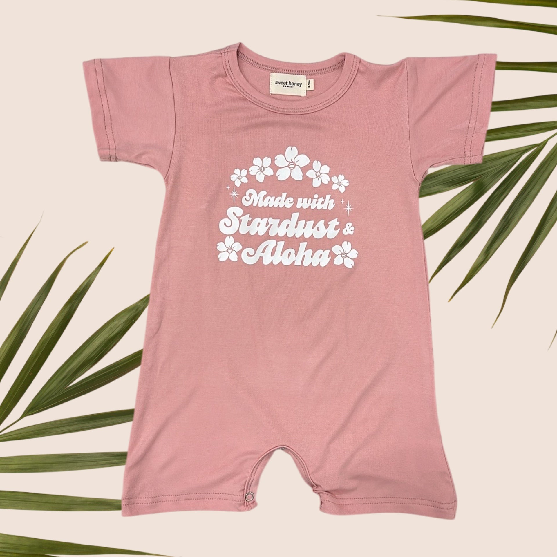 Stardust and aloha pink Tee jumpsuit - Sweet Sweet Honey Hawaii