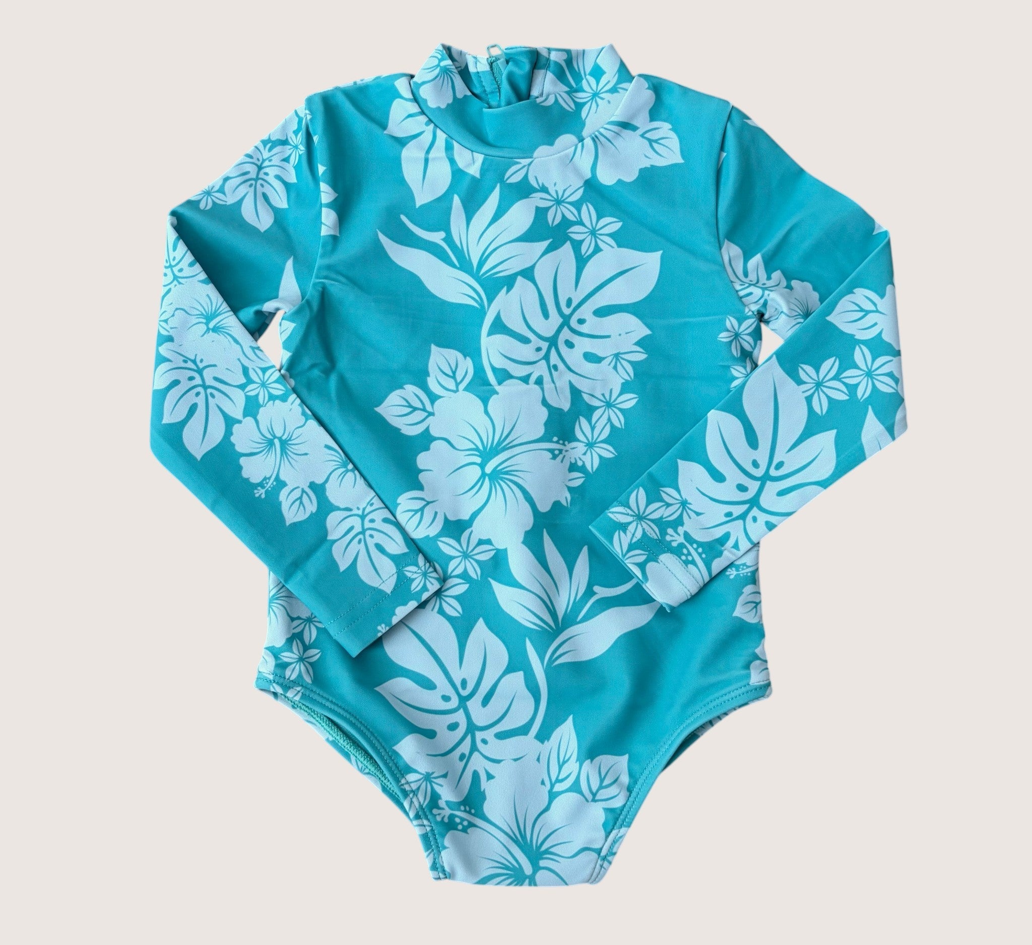 Teal Mauna Lani Long Sleeve Swimsuit - Sweet Sweet Honey Hawaii