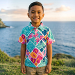 Tropical Muse Boys collared shirt - Sweet Sweet Honey Hawaii