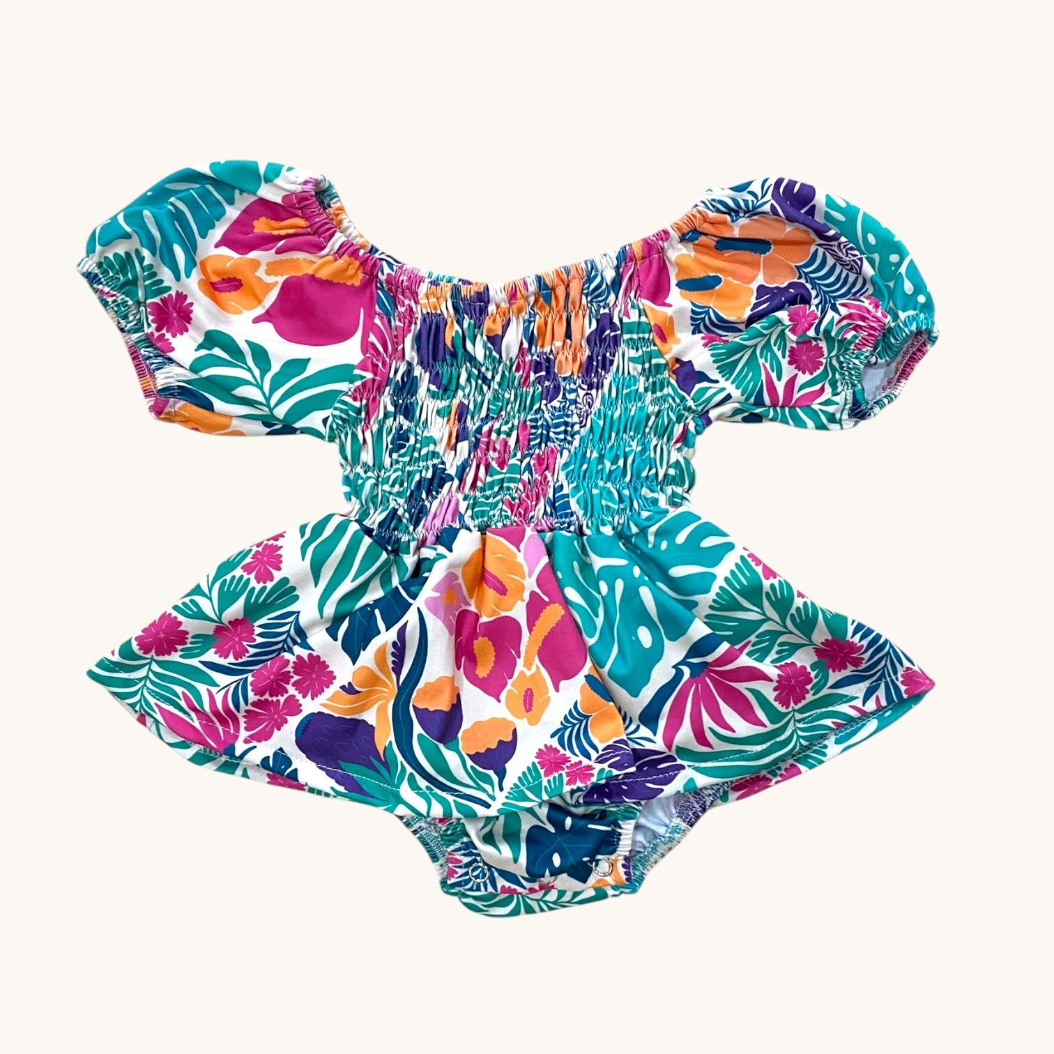 Tropical Muse Sleeved Melody Romper - Sweet Sweet Honey Hawaii