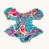 Tropical Muse Sleeved Melody Romper - Sweet Sweet Honey Hawaii