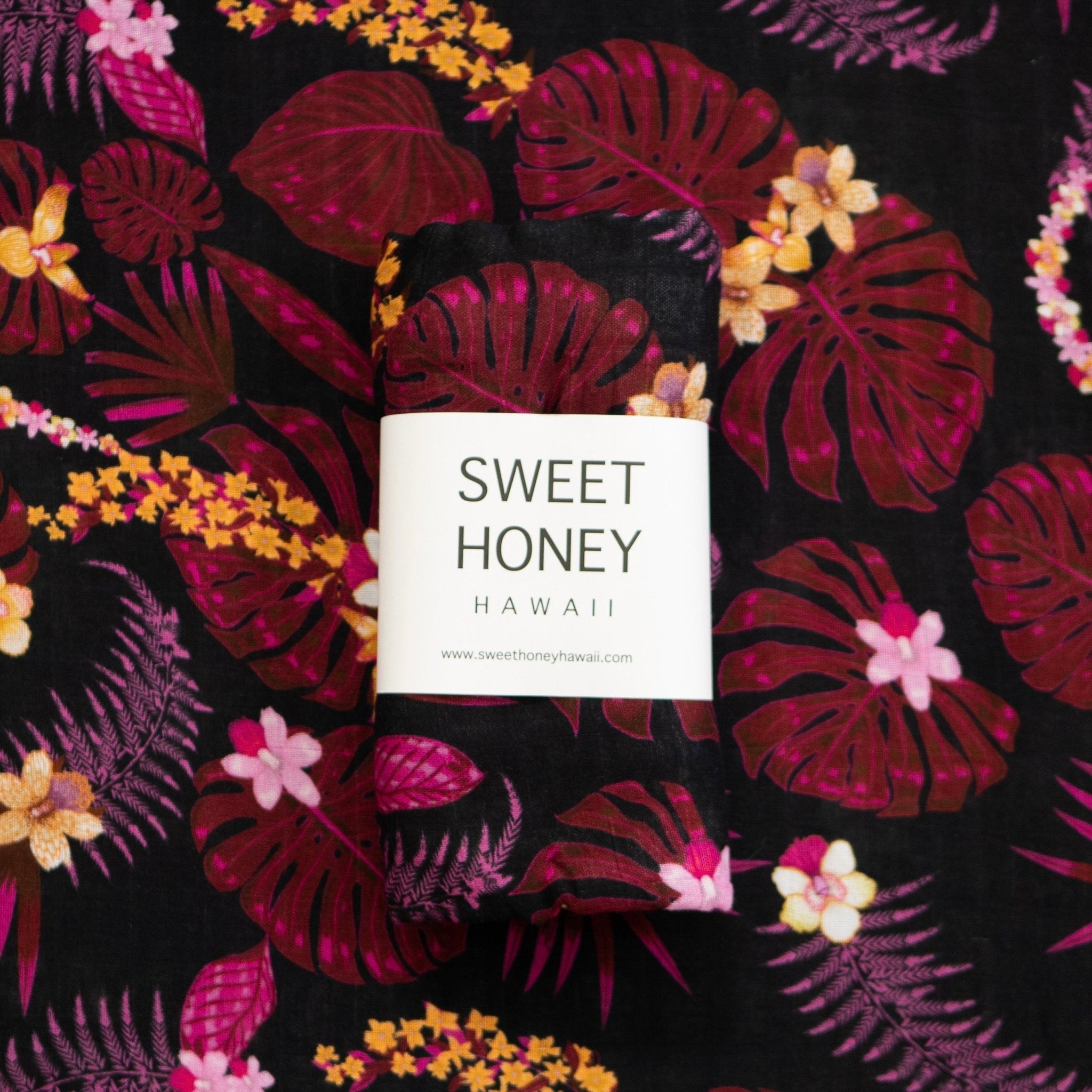 Tropical Night Bamboo Swaddle Blanket - Sweet Sweet Honey Hawaii