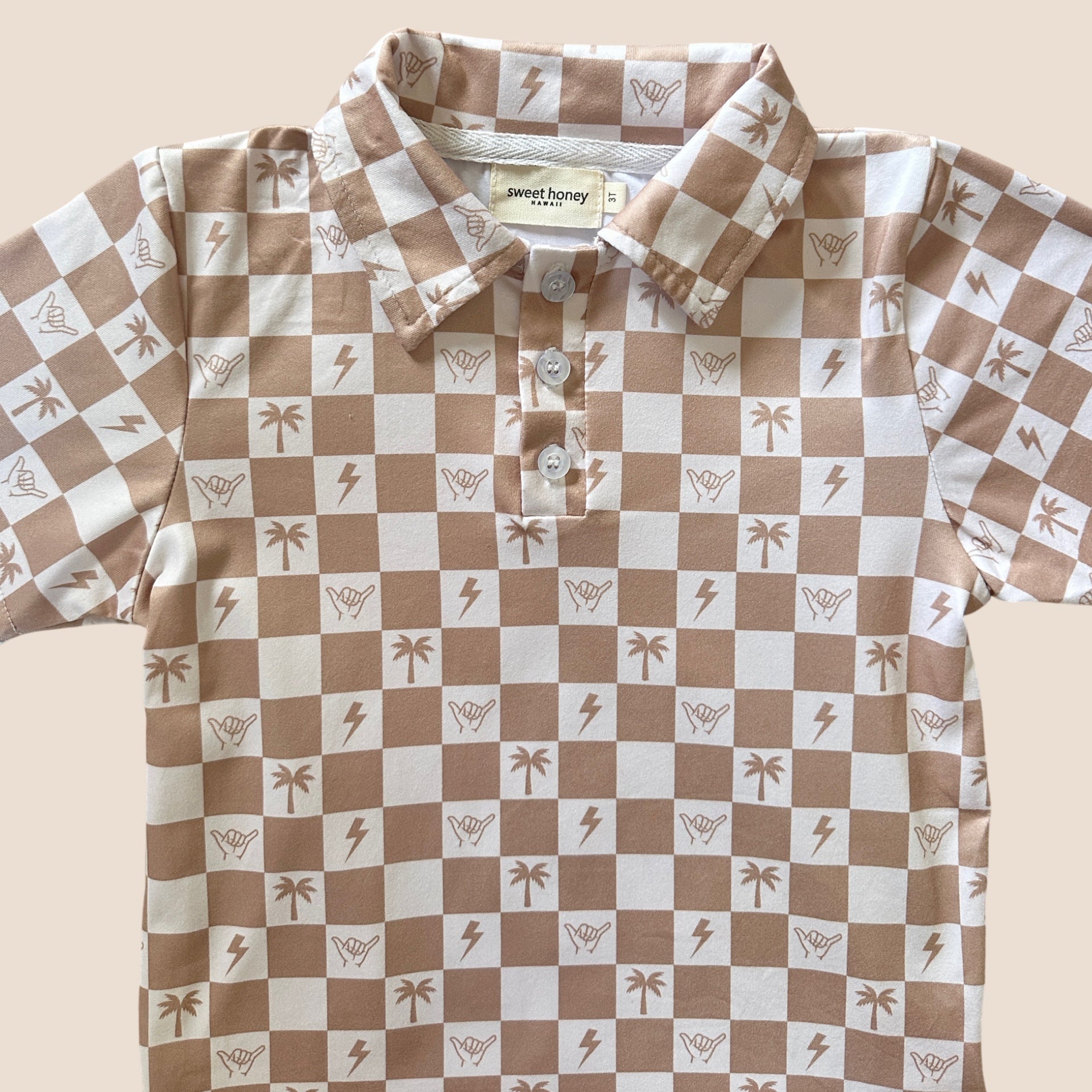 Westside Checkered Sands Collared Shirt - Sweet Sweet Honey Hawaii