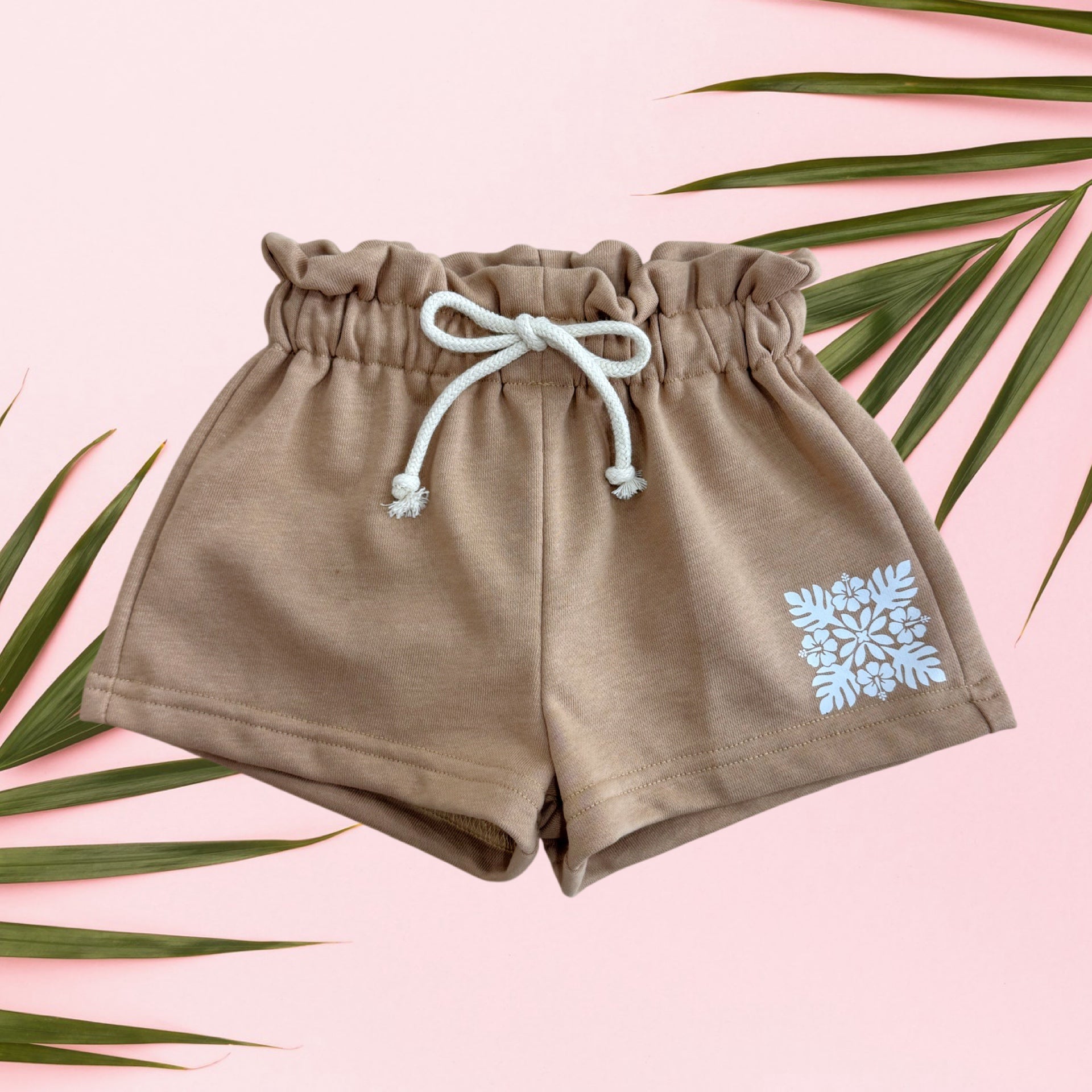 White Quilt Brown Shorts - Sweet Sweet Honey Hawaii