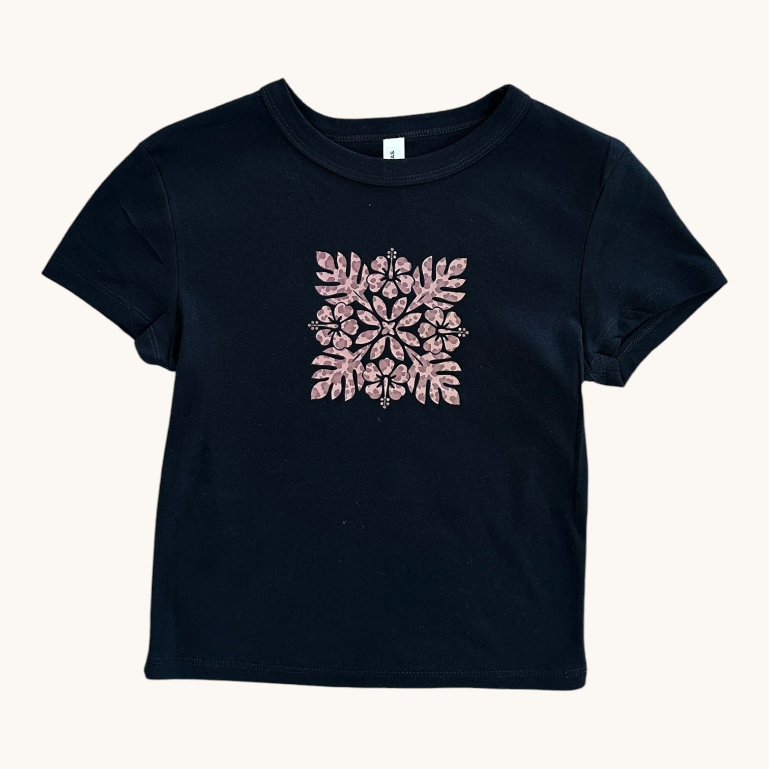 Womens Cheeta Baby Tee (Blk) - Sweet Sweet Honey Hawaii