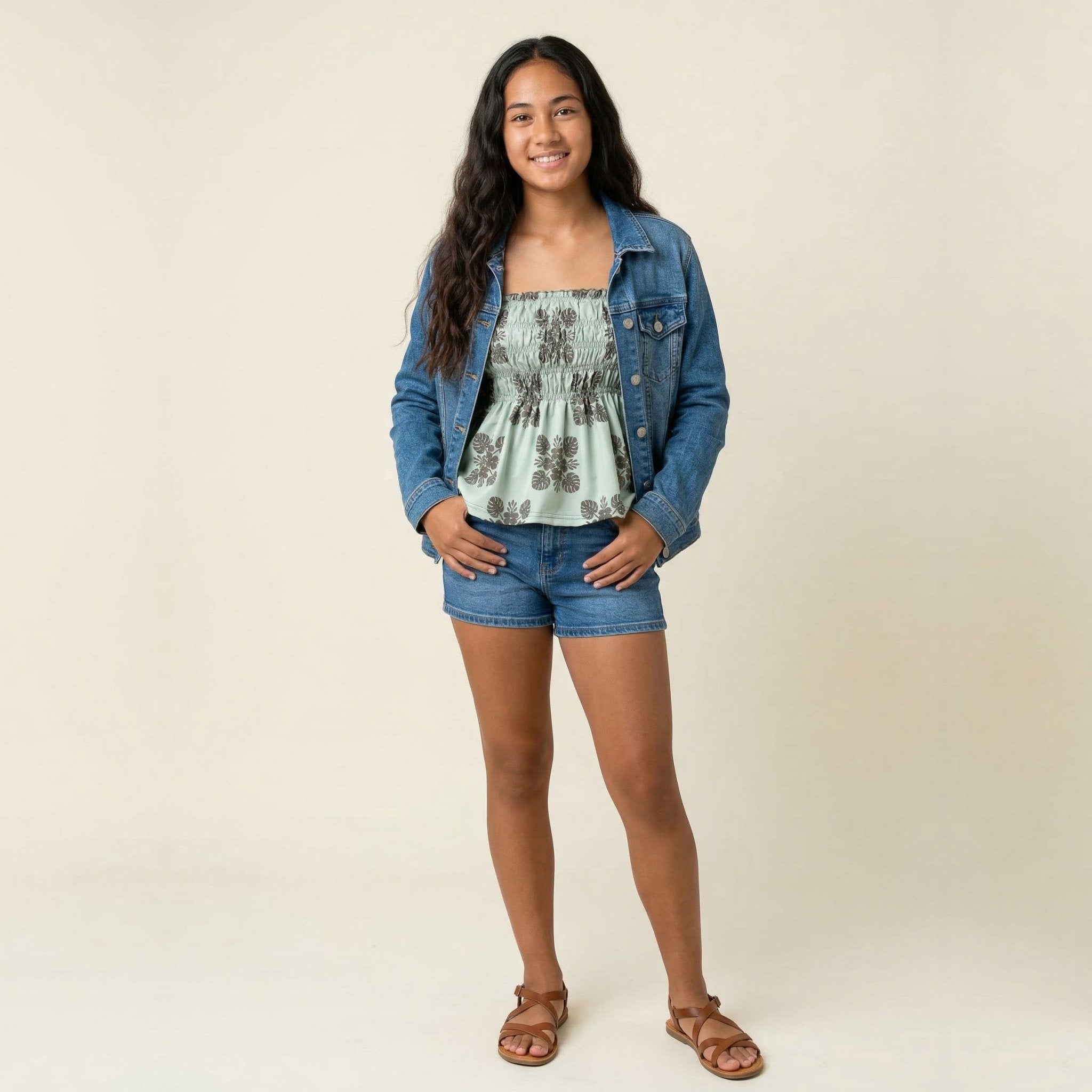 Women's Green 'Ilima Quilt Ka'a Tube Top - Sweet Sweet Honey Hawaii