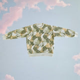 Women's Tropical Monstera Crewneck Sweater - Sweet Sweet Honey Hawaii