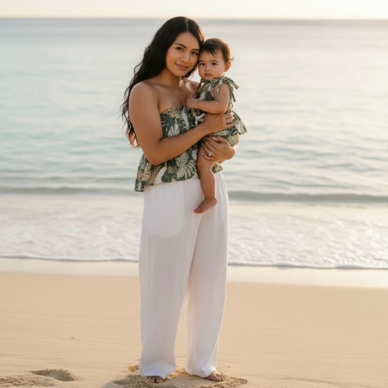 Women's Tropical Monstera Ka'a Tube Top - Sweet Sweet Honey Hawaii