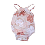 Rainbow Monstera Halter Romper - Sweet Sweet Honey Hawaii